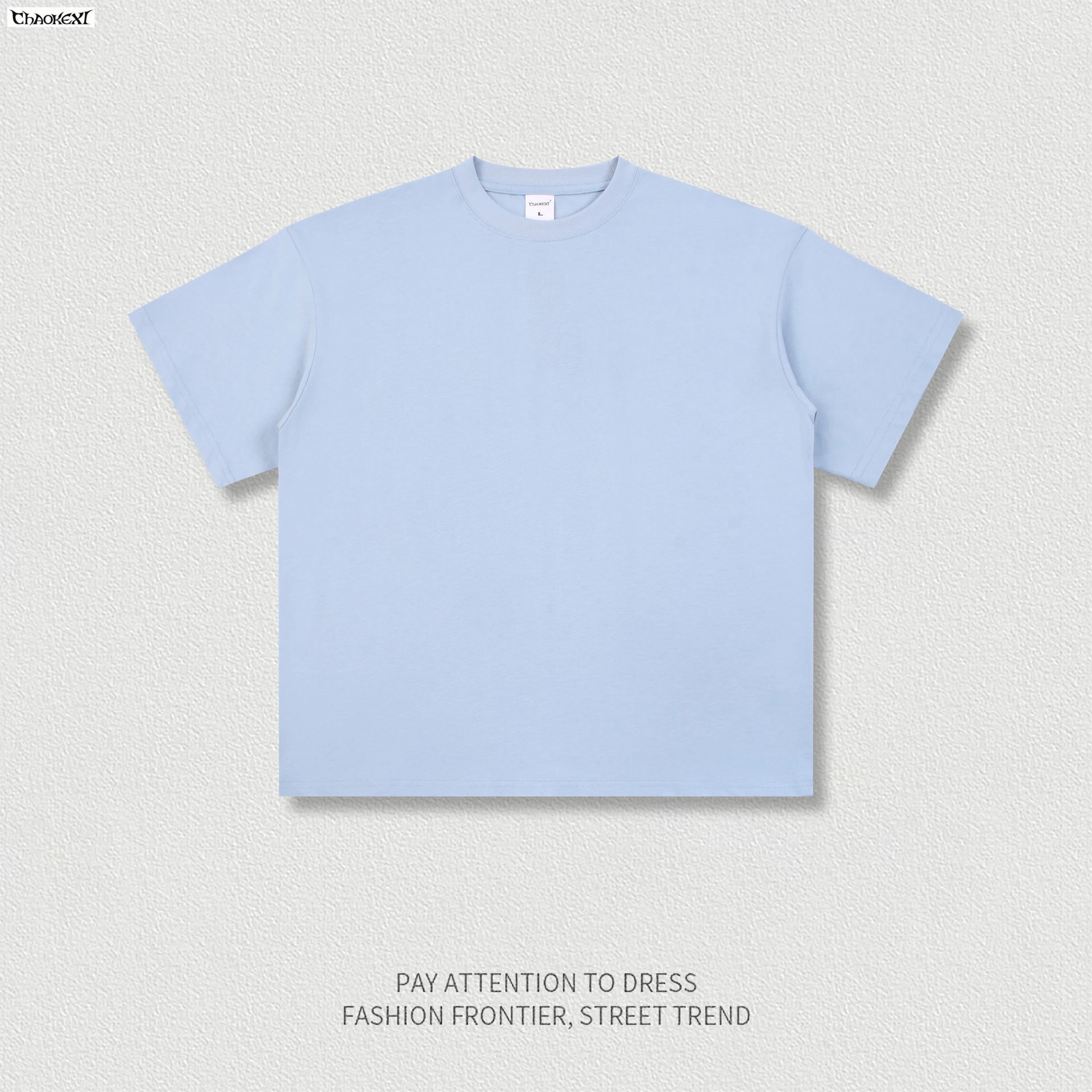 Cotton Relaxed Fit Tee, Summer Style, Cornflower - CHAOKEXI - Cnfans - $15.48