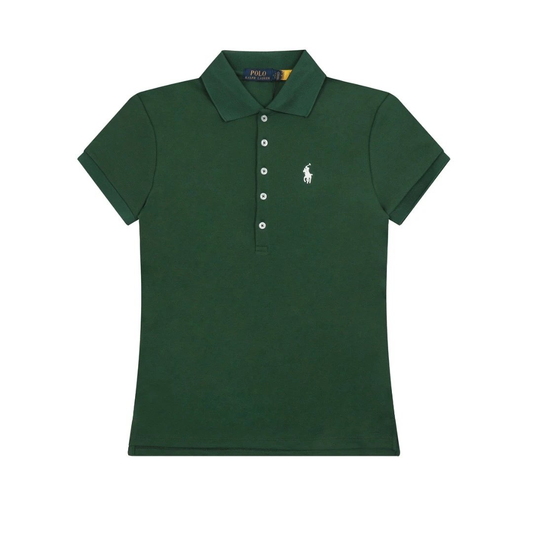 Casual Cotton Slim Fit Women Polo Shirt Sea Spray - Gallery Image 7 - Detailed View