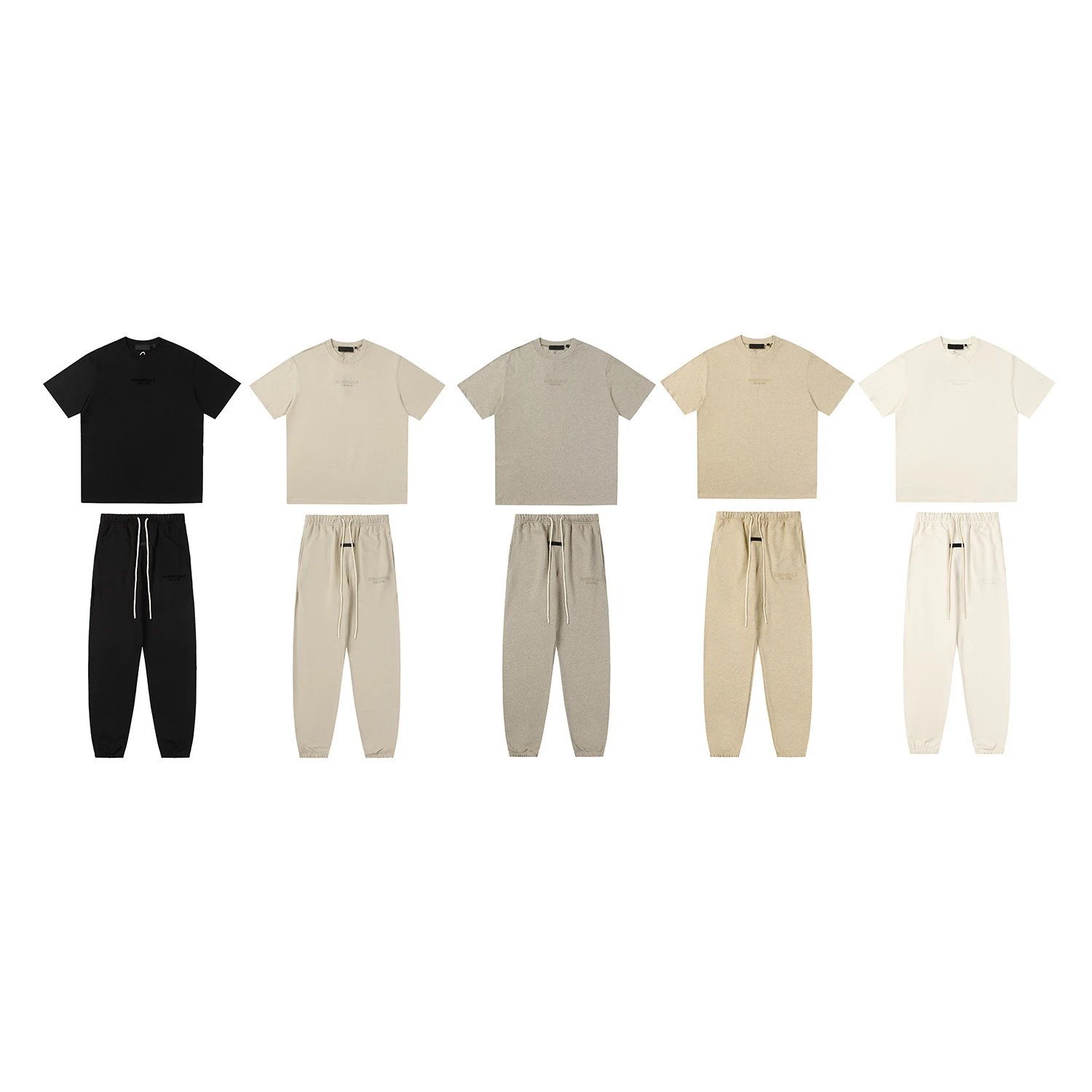 High-Street Cotton Tee Set Taupe - Gallery Image 2 - Detailed View