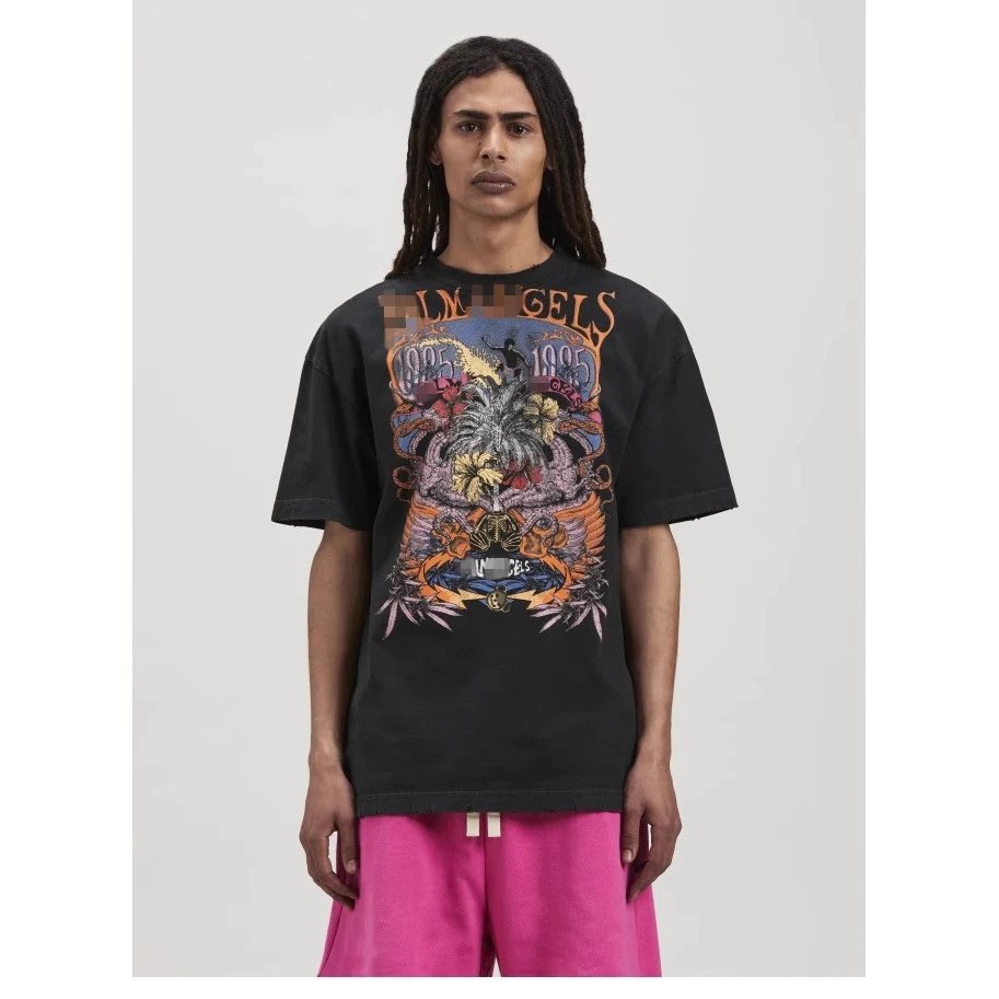 Graphic Skull Bear Streetwear Tee Noir - Gallery Image 9 - Detailed View