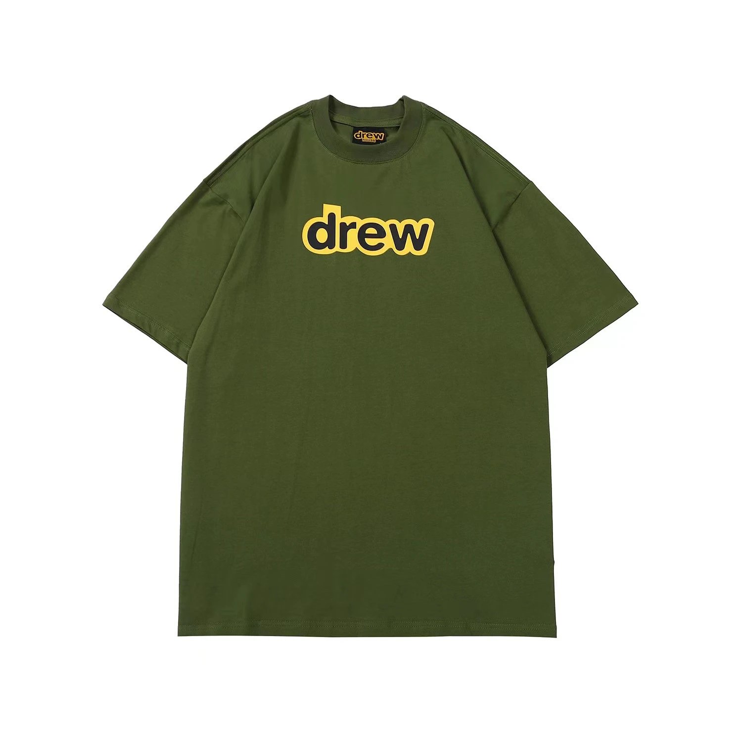 Oversize Cotton Street Tee Olive Green - Drew(Drew House) - Cnfans - $21.61