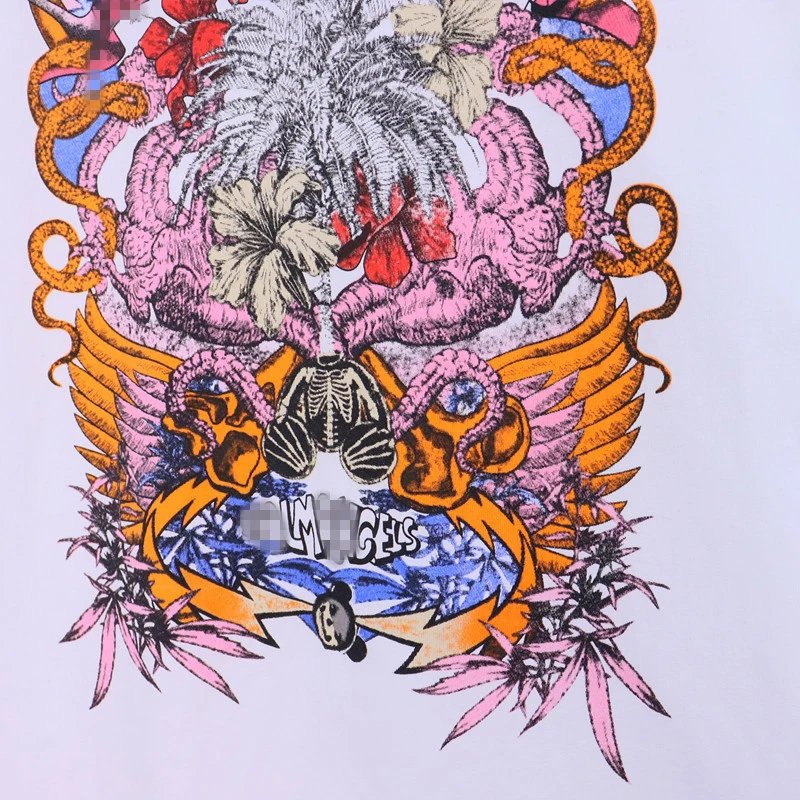 Graphic Skull Bear Streetwear Tee Noir - Gallery Image 7 - Detailed View