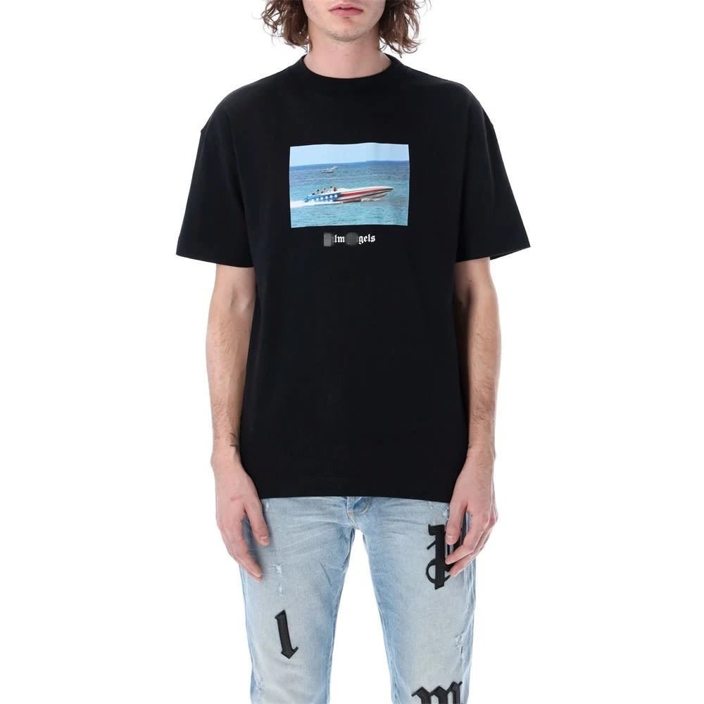 High Street Boat Graphic Cotton T-Shirt Jet Black - Gallery Image 8 - Detailed View