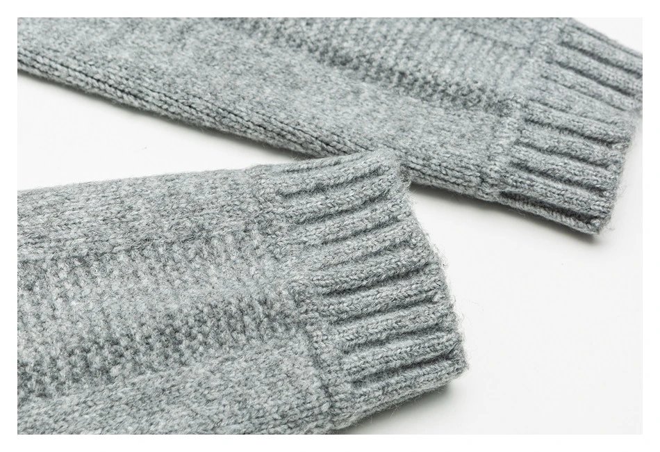 Fall Winter Unisex Full-Zip Retro Knit Sweater Cardigan Ash Grey - Gallery Image 14 - Detailed View