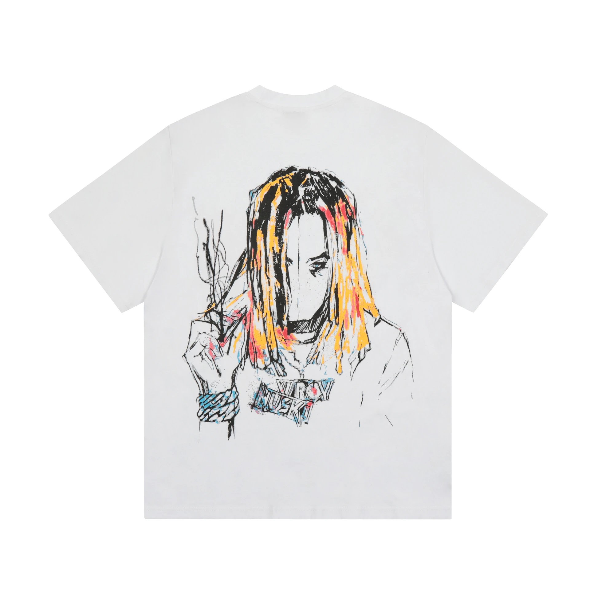 Street Style Graphic Cotton Tee Off White - Gallery Image 5 - Detailed View