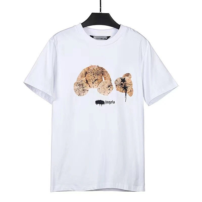 Street Style Cotton Bear Graphic Tee White - Related Product - Cnfans