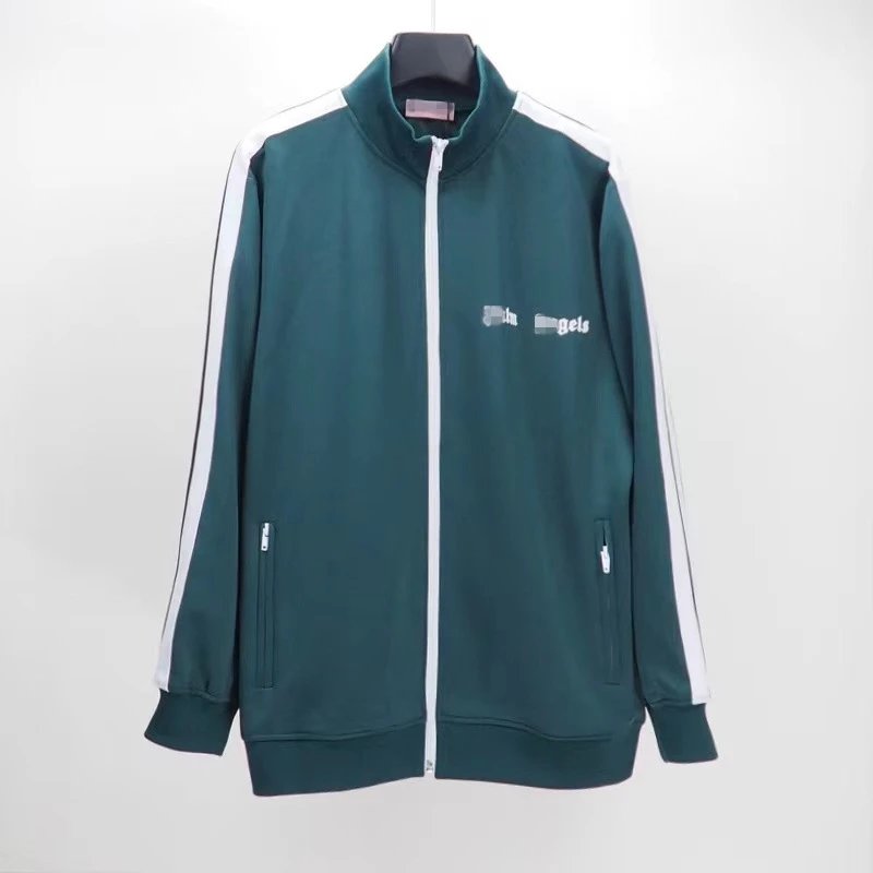 Casual Striped Track Jacket Unisex Outerwear - Pine - Palm Angels - Cnfans - $35.16