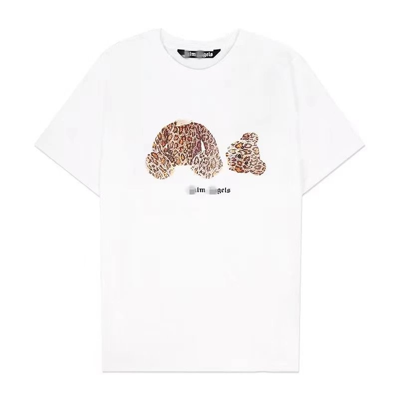 Streetwear Bear Head Graphic Cotton Tee White - Palm Angels - Cnfans - $20.32