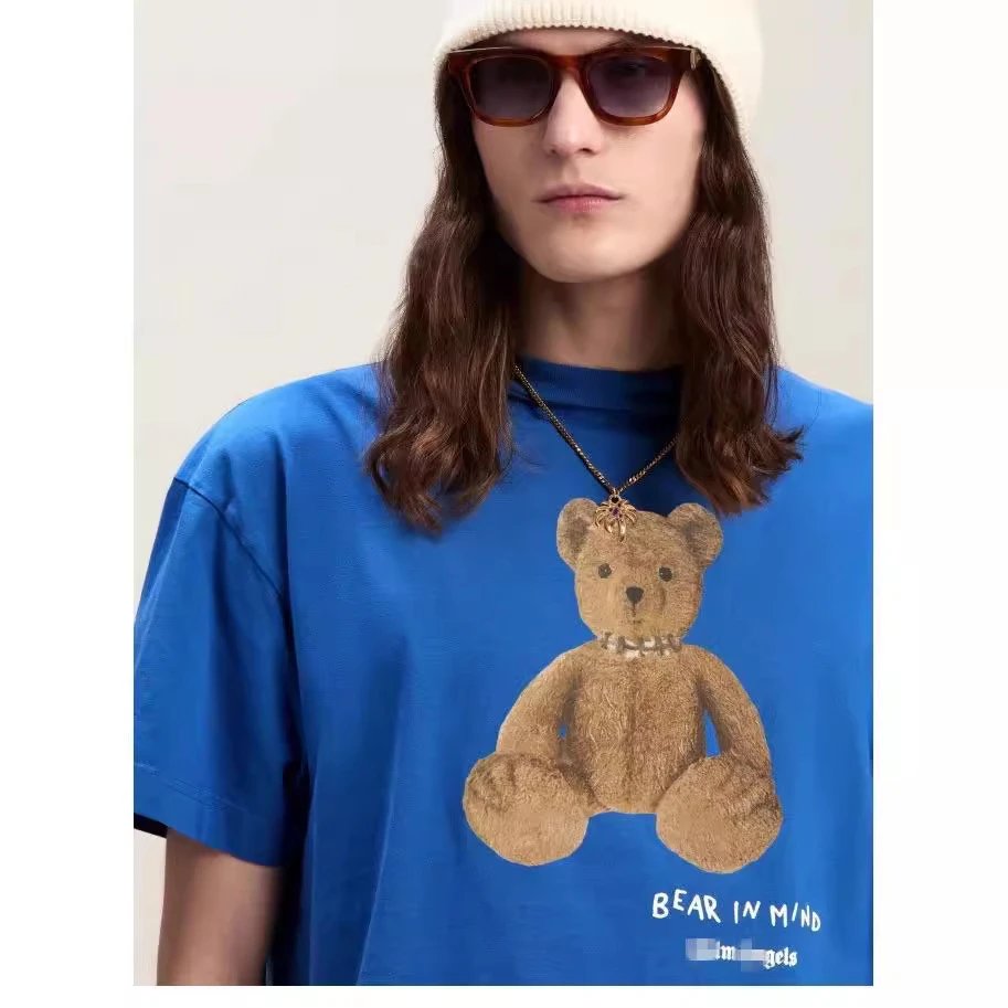 Street Style Teddy Print Cotton T-Shirt Jet Black - Gallery Image 14 - Detailed View