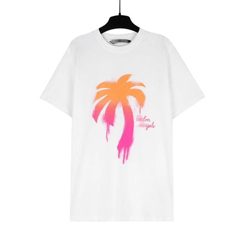 Gradient Palm Tree Streetwear T-Shirt White - Related Product - Cnfans