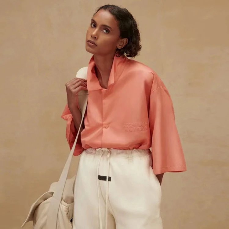 Oversized Shirt Coral - Gallery Image 9 - Detailed View