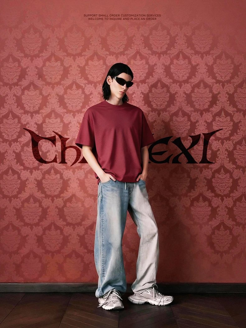 Retro Cotton Boxy T-Shirt Unisex Tee Ecru - Gallery Image 5 - Detailed View