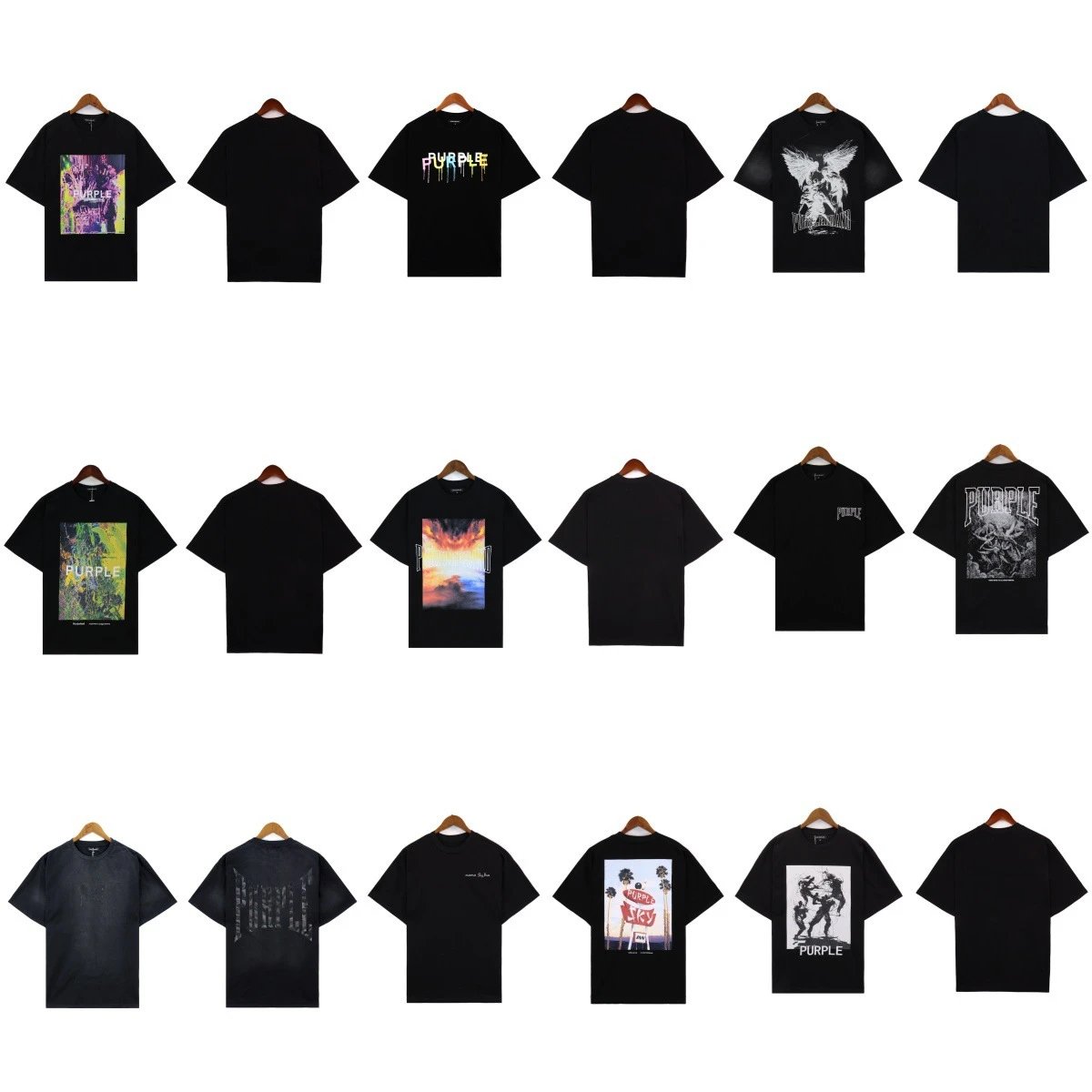 Purple Brand Geometric Print T-Shirt Multi-color - Purple Brand - Cnfans - $26.50