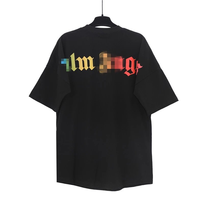 Streetwear Cotton Graphic Tee Multicolor Letters White Black - Gallery Image 1 - Detailed View
