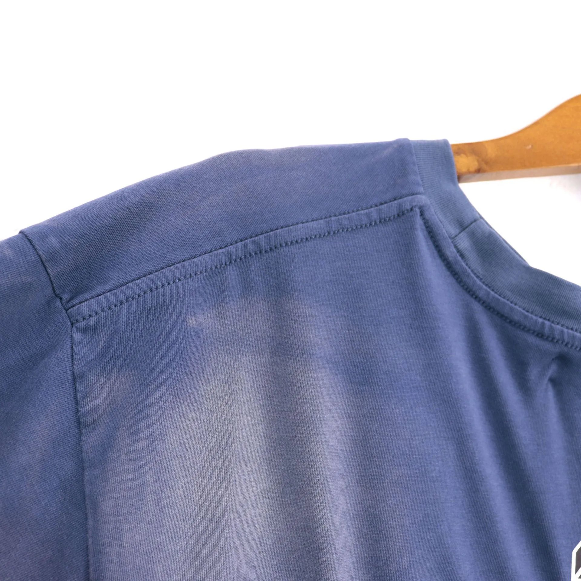 Amiri Washed Logo T-Shirt Blue - Gallery Image 8 - Detailed View