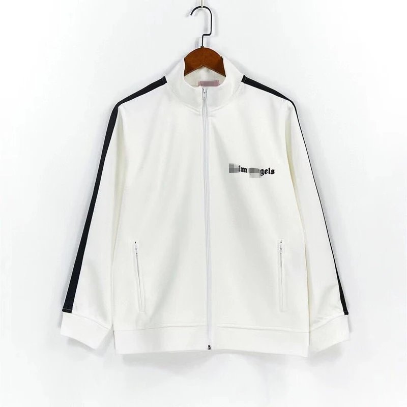 Casual Stripe Jacket Unisex Sport Outwear Ivory - Palm Angels - Cnfans - $35.16