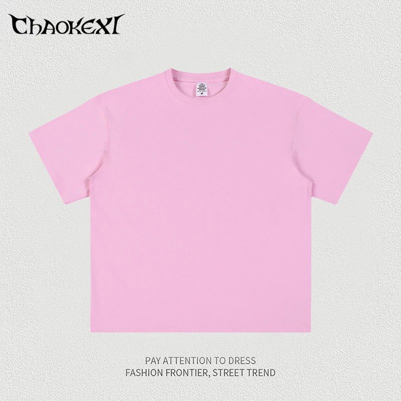 Men's Cotton Loose Fit Tee, Street Style, Rose - CHAOKEXI - Cnfans - $17.58