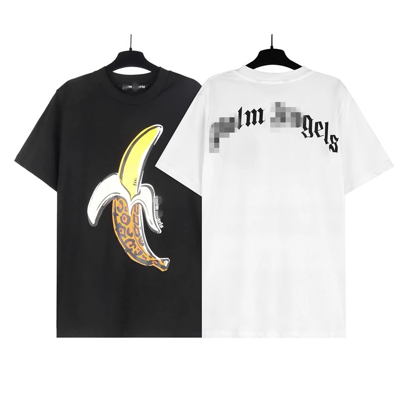 Leopard Banana Print Cotton Tee Black - Gallery Image 1 - Detailed View