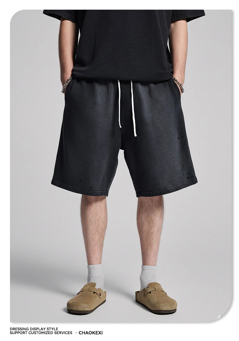 Men's Vintage Distressed Shorts, Street Style, FOG - Gallery Image 8 - Detailed View