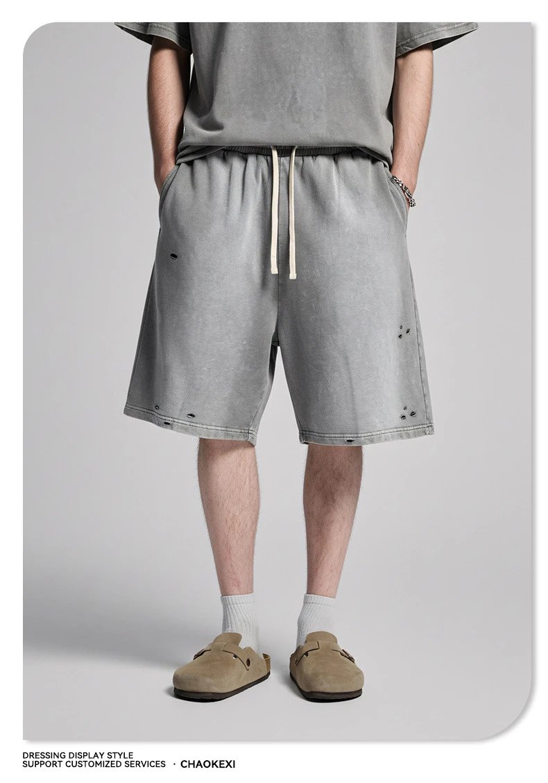 Men's Vintage Distressed Shorts, Street Style, FOG - Gallery Image 5 - Detailed View