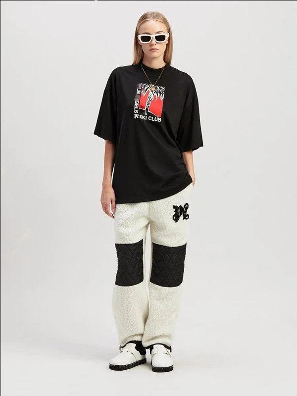 Streetwear Palm Tree Graphic Cotton Tee Ivory - Gallery Image 11 - Detailed View