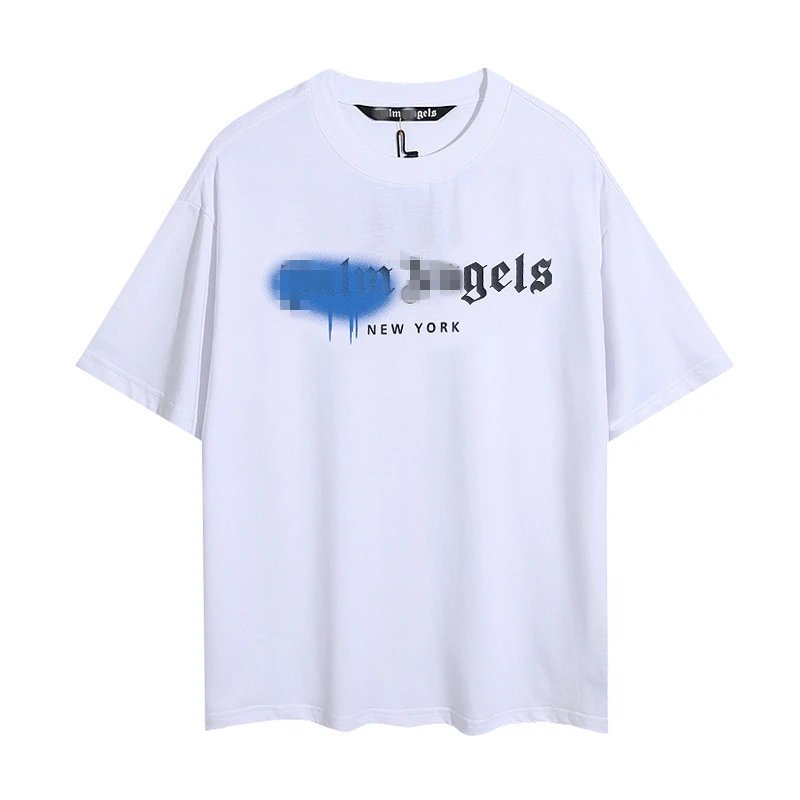 Street Style Spray Paint Logo Cotton T-Shirt Ivory - Gallery Image 10 - Detailed View