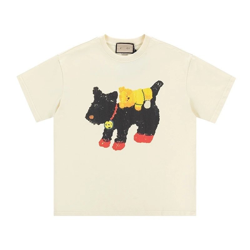 Casual Cotton Graphic Tee Shirt Ivory - Gucci - Cnfans - $23.55