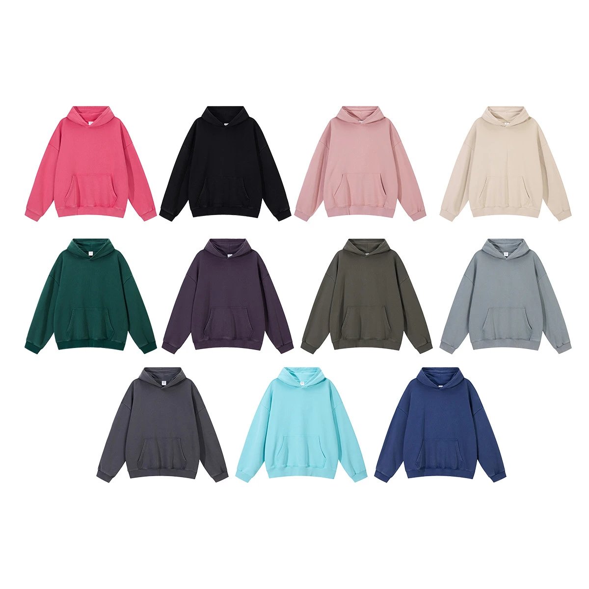 Oversized Washed Hoodie Unisex Fall Rosewood Pink - Gallery Image 2 - Detailed View