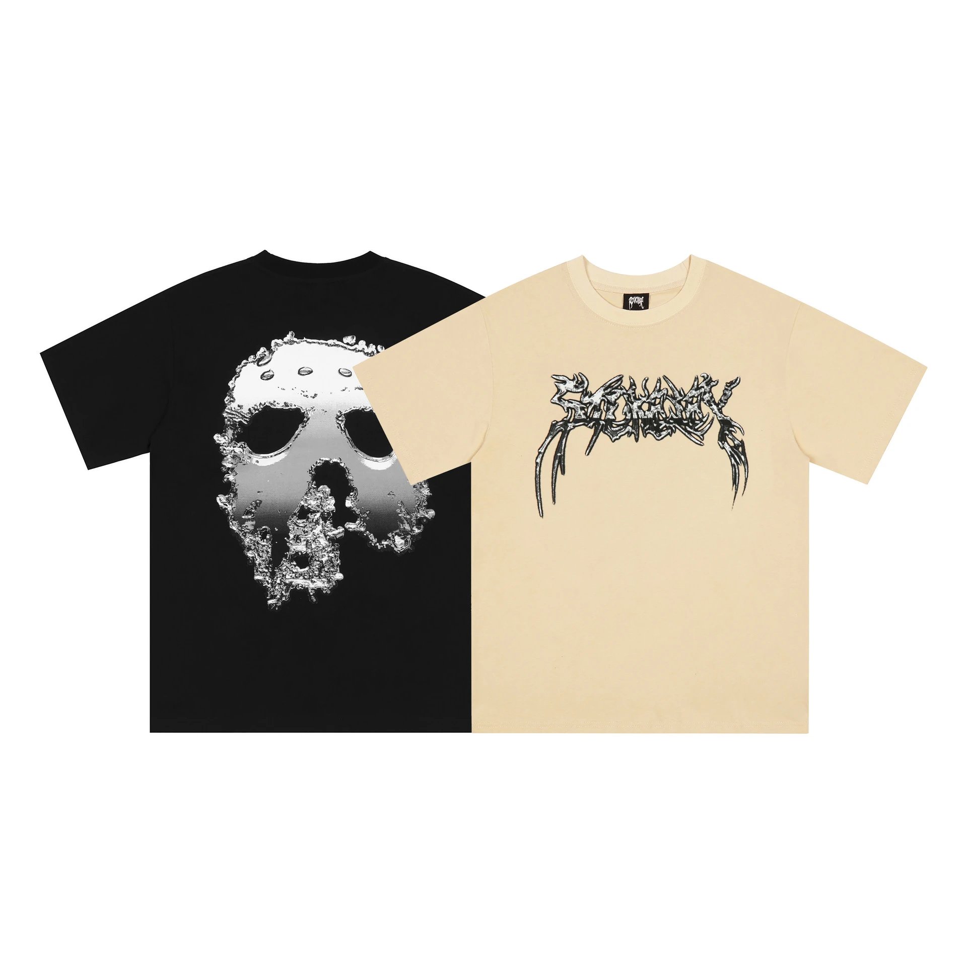 Streetwear Skull Graphic Tee Sandstone - Gallery Image 1 - Detailed View