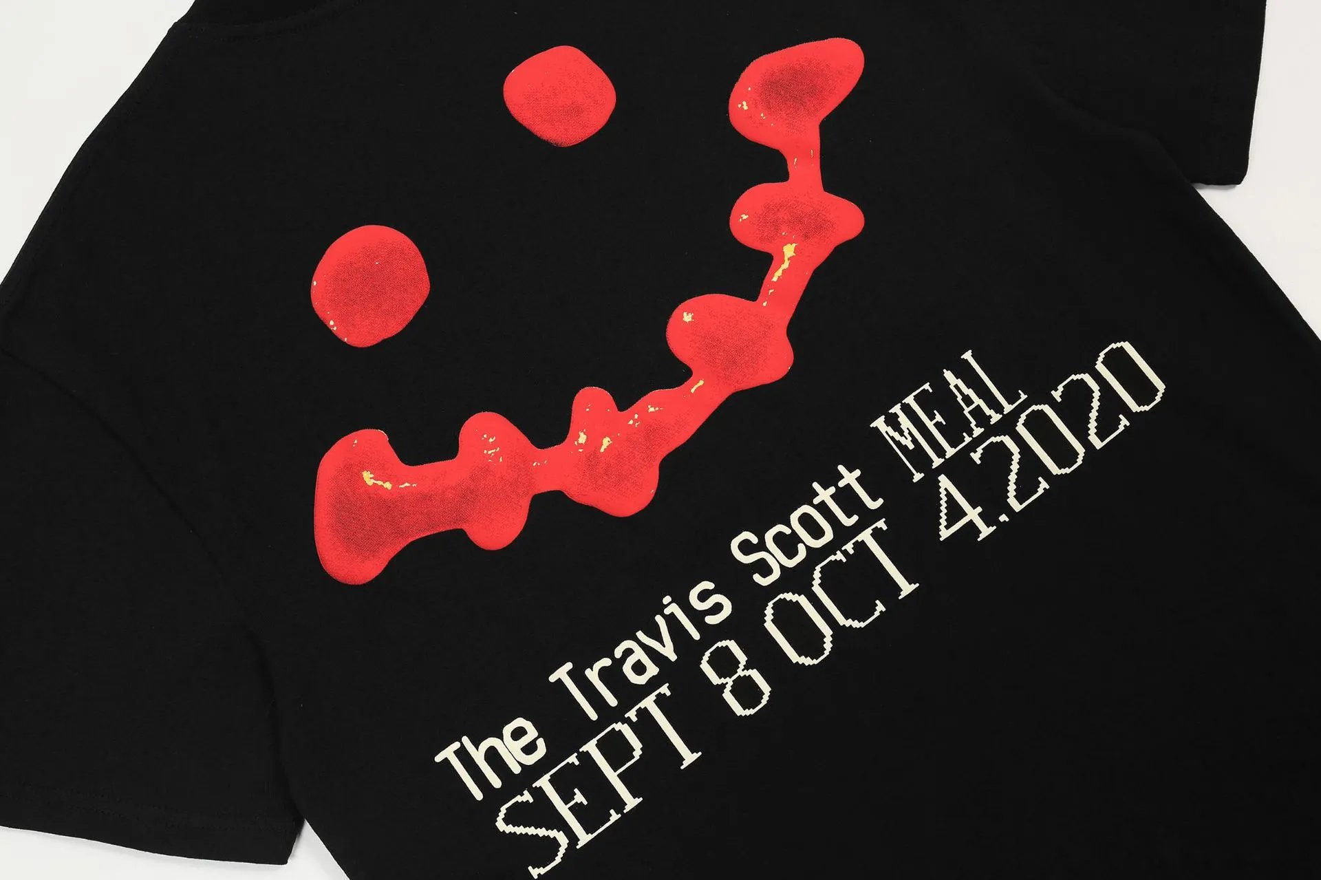 Street Style Ketchup Print Cotton T-Shirt Ebony Black - Gallery Image 10 - Detailed View