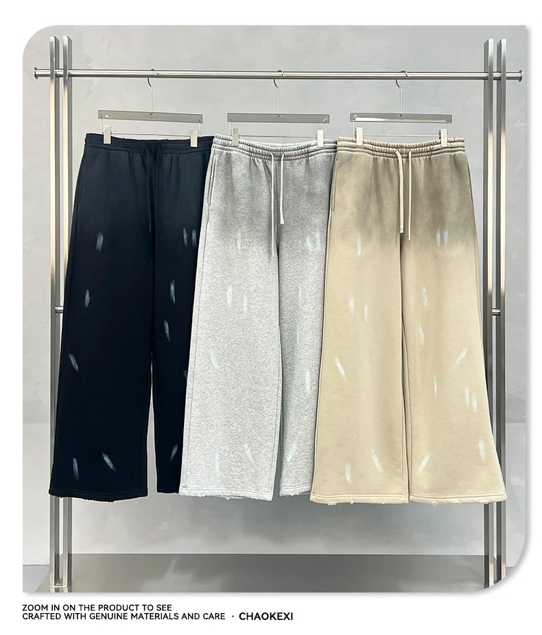 Retro Thick Straight Leg Sweatpants Men's Ash - Gallery Image 5 - Detailed View