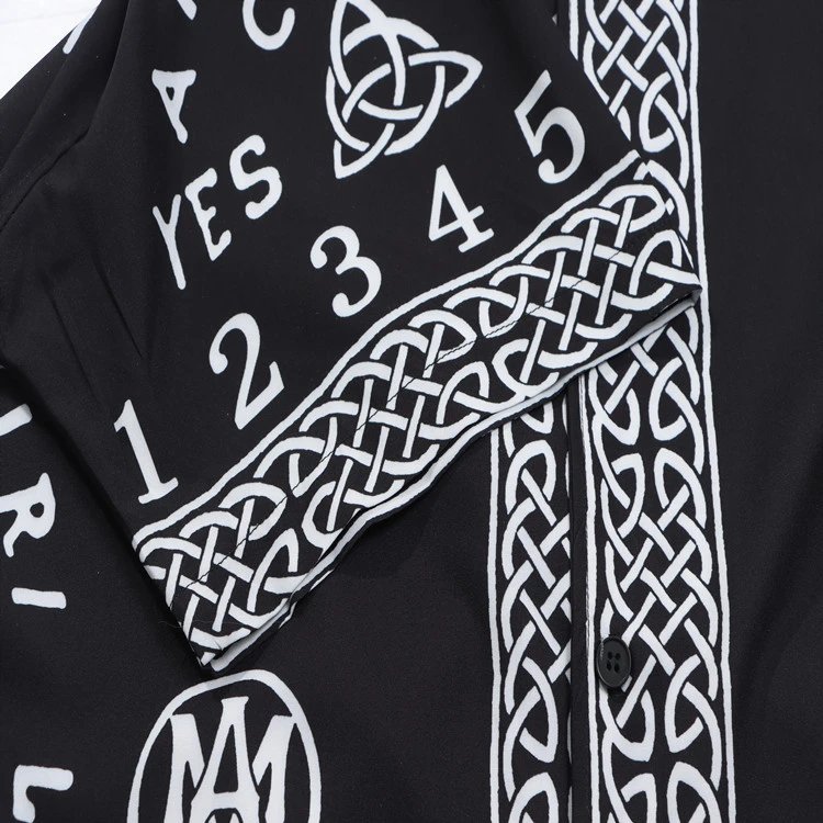 Amiri Sun & Moon Motif Shirt Black - Gallery Image 10 - Detailed View