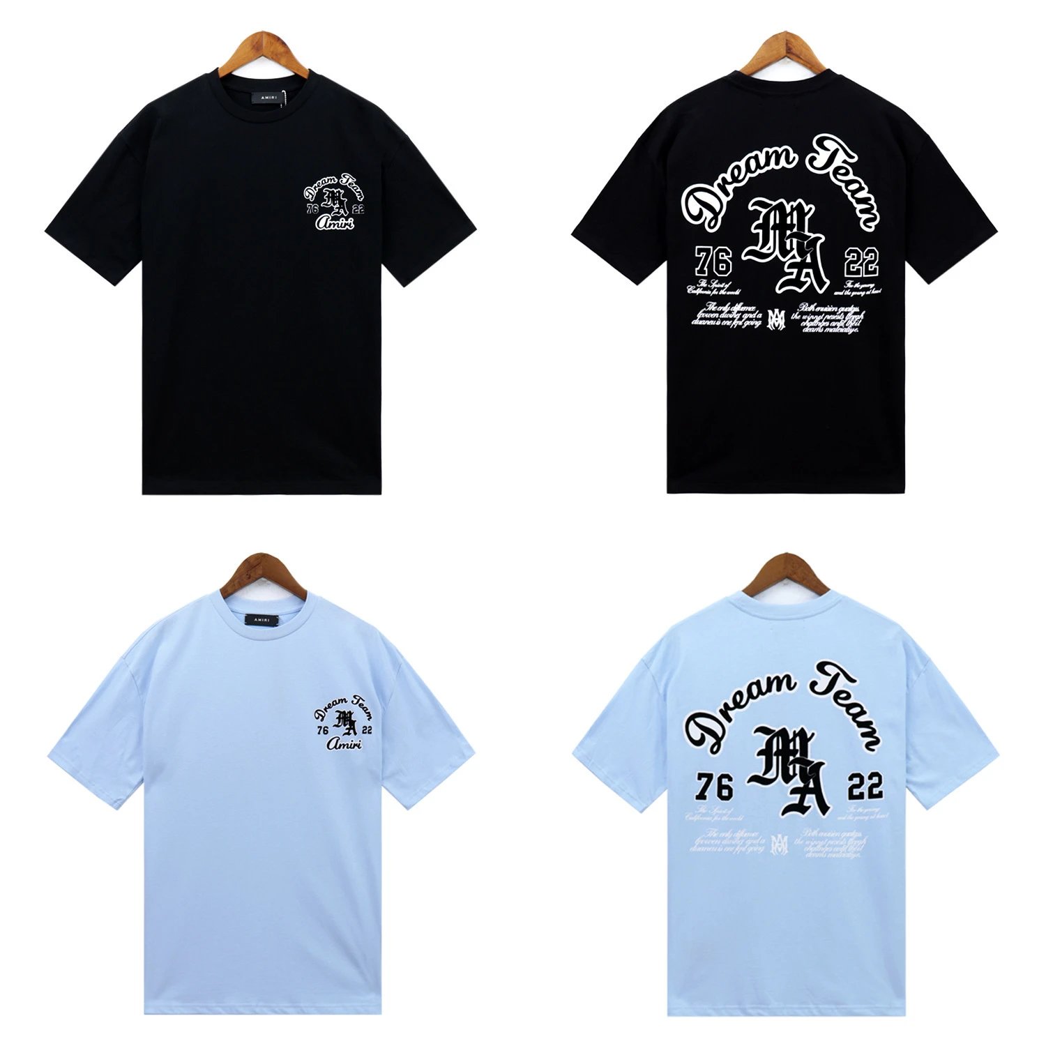 Amiri Flocked Emblem T-Shirt Blue - High Quality Product Image - Cnfans