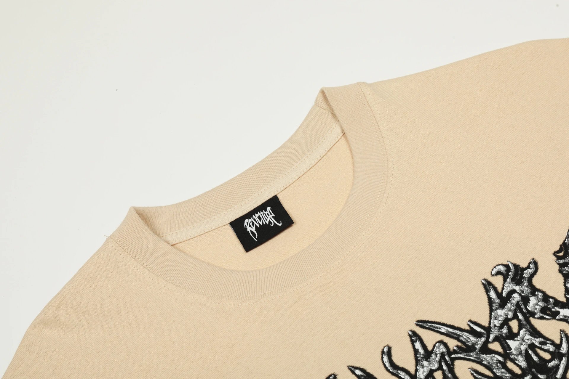 Streetwear Skull Graphic Tee Sandstone - Gallery Image 6 - Detailed View