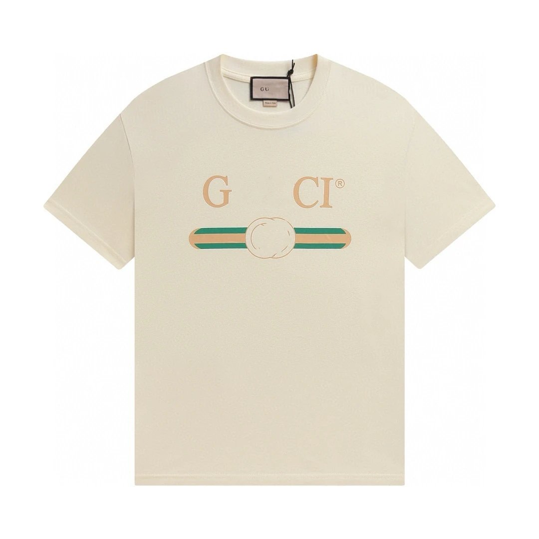 Casual Cotton Graphic Tee Unisex Ecru - Gucci - Cnfans - $21.94