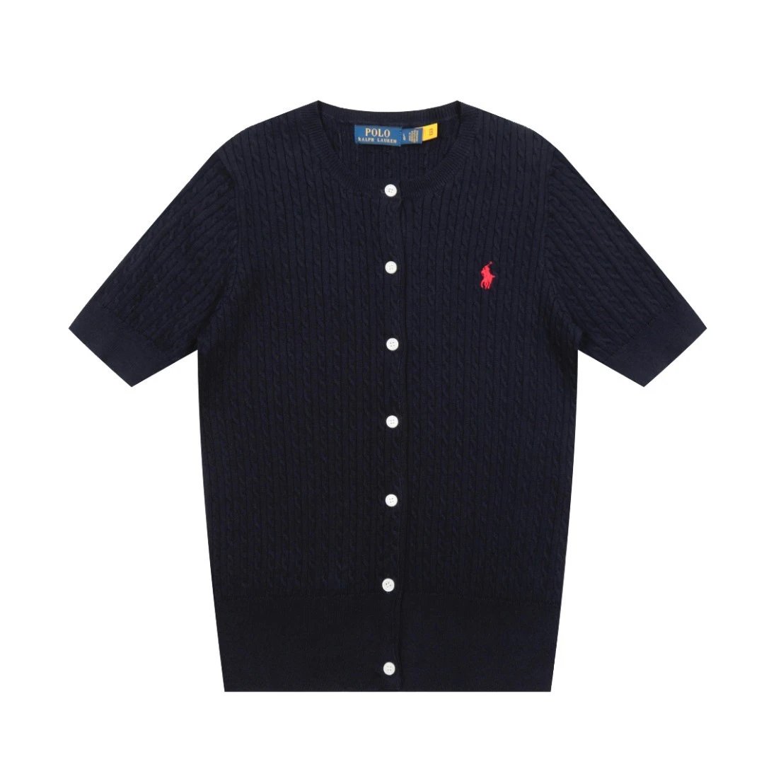 Cable Knit Cardigan, Casual Top, Navy - Ralph Lauren - Cnfans - $29.03