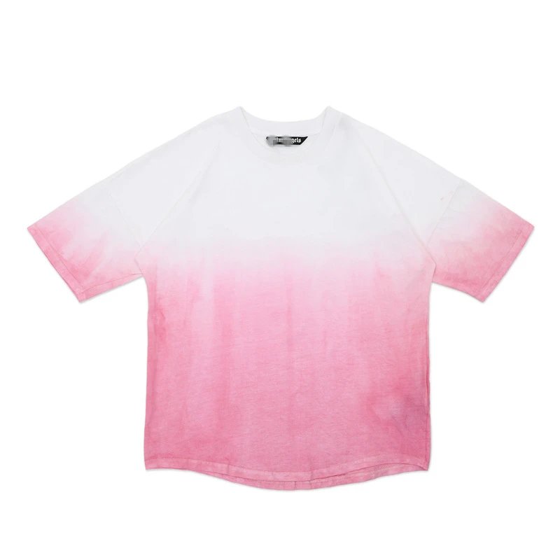 Gradient Tie Dye Oversized Cotton T-Shirt Rose Pink - Gallery Image 3 - Detailed View