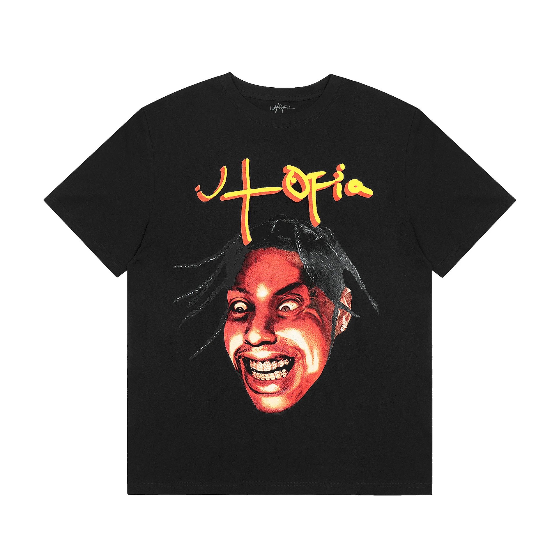 Utopia Graphic Cotton T-Shirt Jet Black - Travis Scott - Cnfans - $22.26