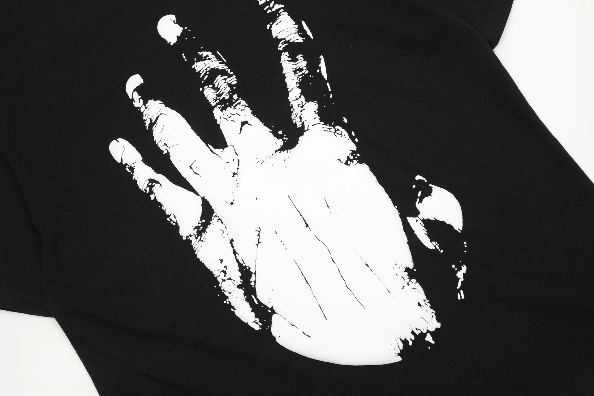 Graphic Handprint Streetwear Tee Burnt Orange - Gallery Image 14 - Detailed View
