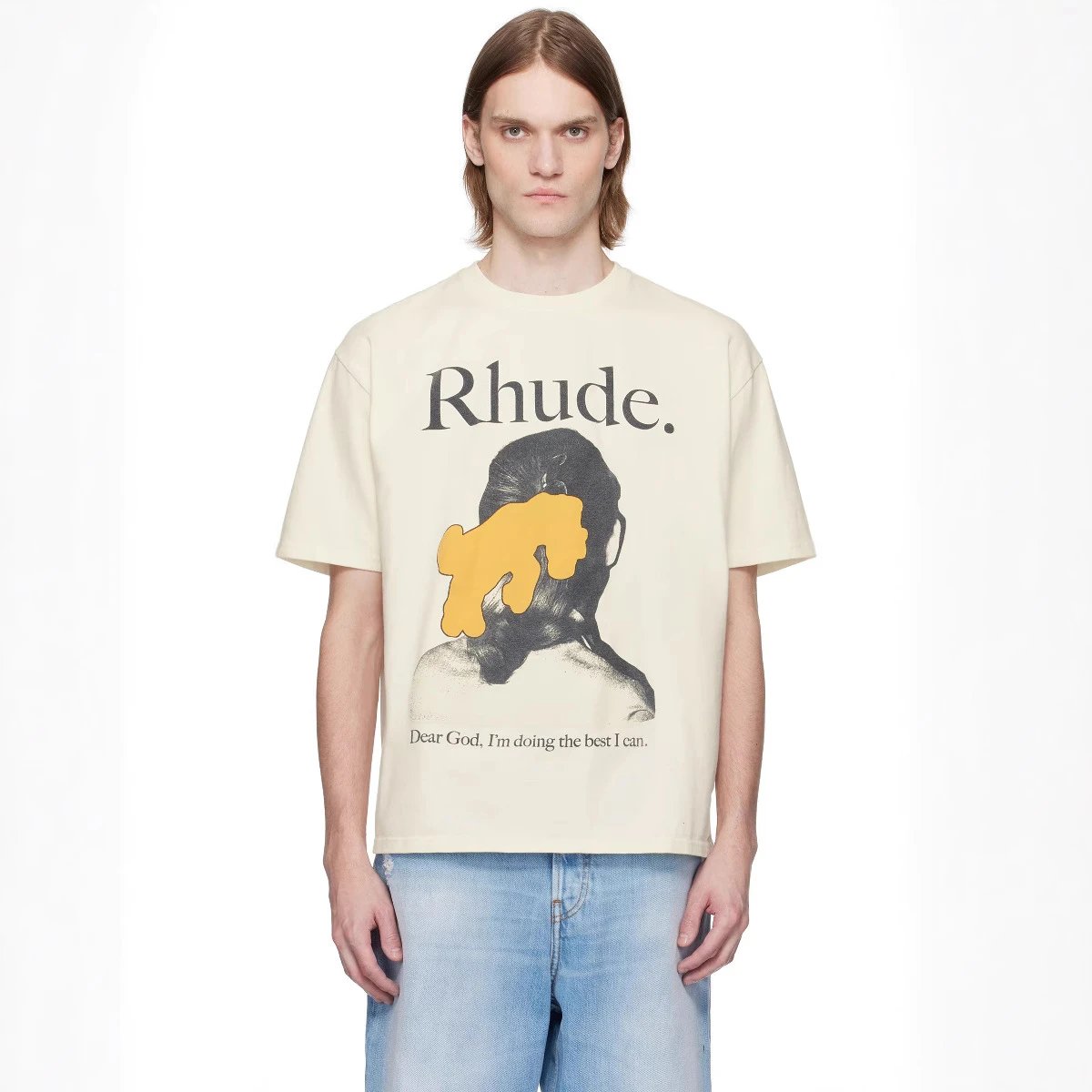 Rhude Graphic Tee Beige - Gallery Image 10 - Detailed View