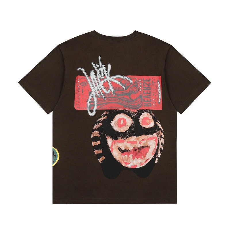 Graffiti Graphic Cotton T-Shirt Espresso Brown - Gallery Image 2 - Detailed View