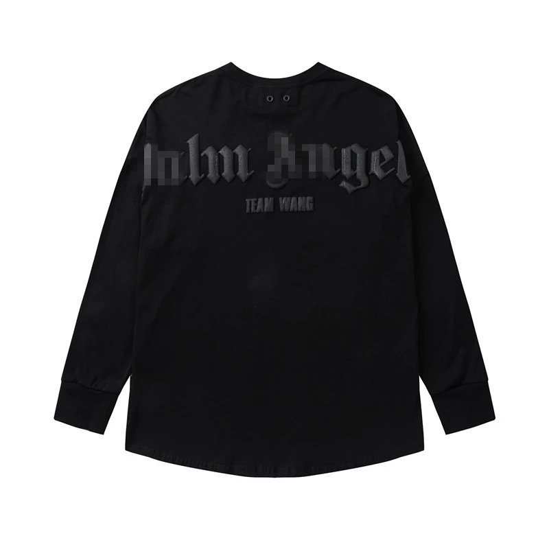 Cotton Graphic Long Sleeve Tee Unisex Jet Black - Gallery Image 4 - Detailed View