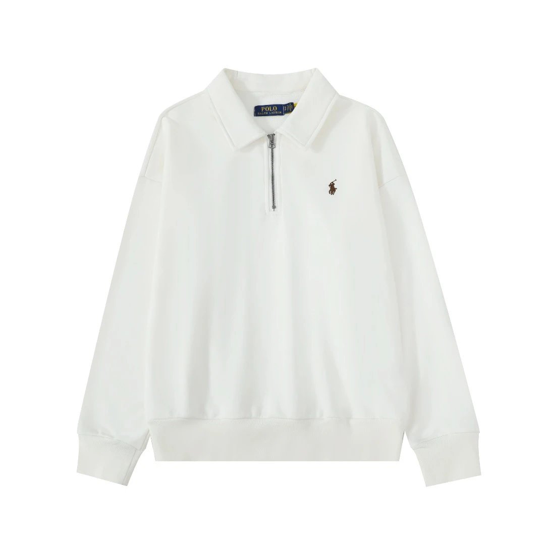 Casual Cotton Half Zip Pullover Sweatshirt, Off White - Ralph Lauren - Cnfans - $44.19