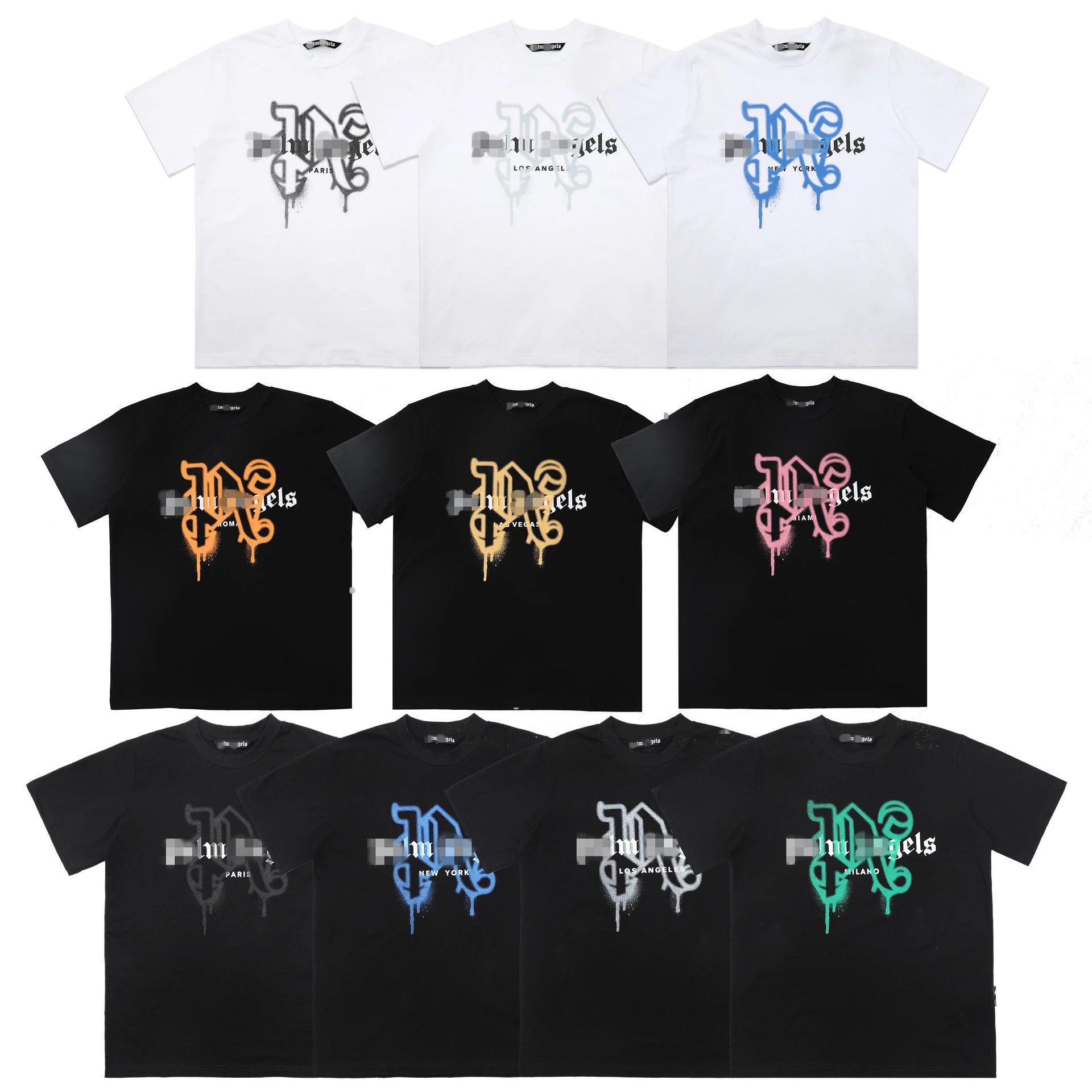 Graffiti Print Streetwear Cotton T-Shirt Midnight Black - Gallery Image 1 - Detailed View