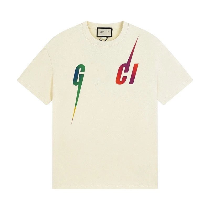 Casual Cotton Unisex Tee Shirt Summer Ecru - Gucci - Cnfans - $21.94