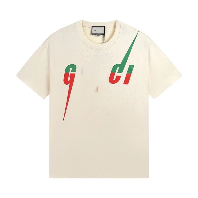 Casual Cotton Summer Unisex Tee Shirt Ecru - Gucci - Cnfans - $21.94