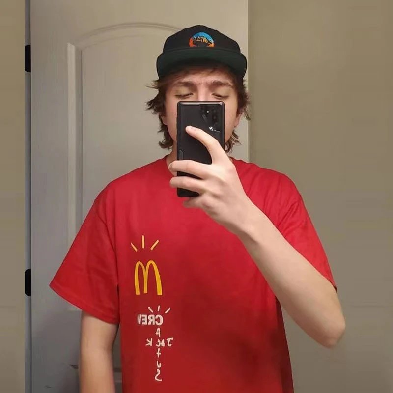 Street Style Cotton Graphic Tee Crimson Red - Gallery Image 11 - Detailed View