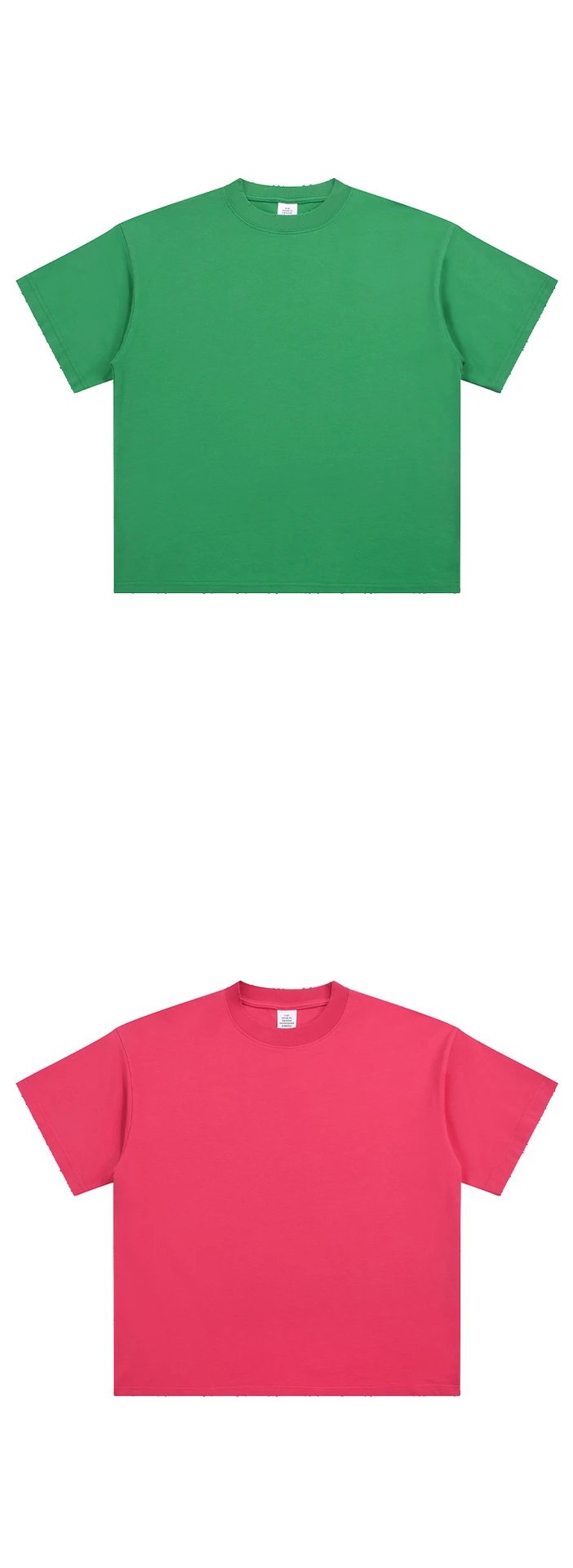 Oversize Cotton Tee, Spring/Summer, Rose Red - Gallery Image 10 - Detailed View