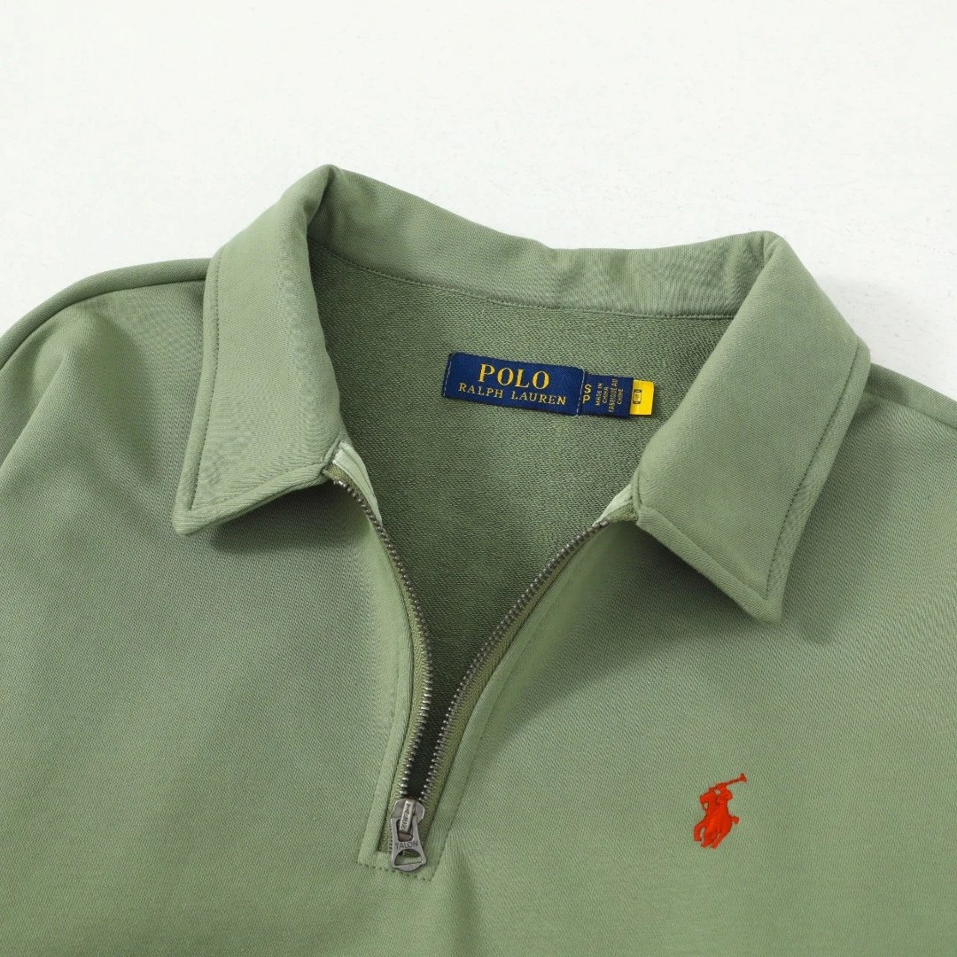 Unisex Cotton Half Zip Pullover Sweatshirt Daffodil - Gallery Image 12 - Detailed View