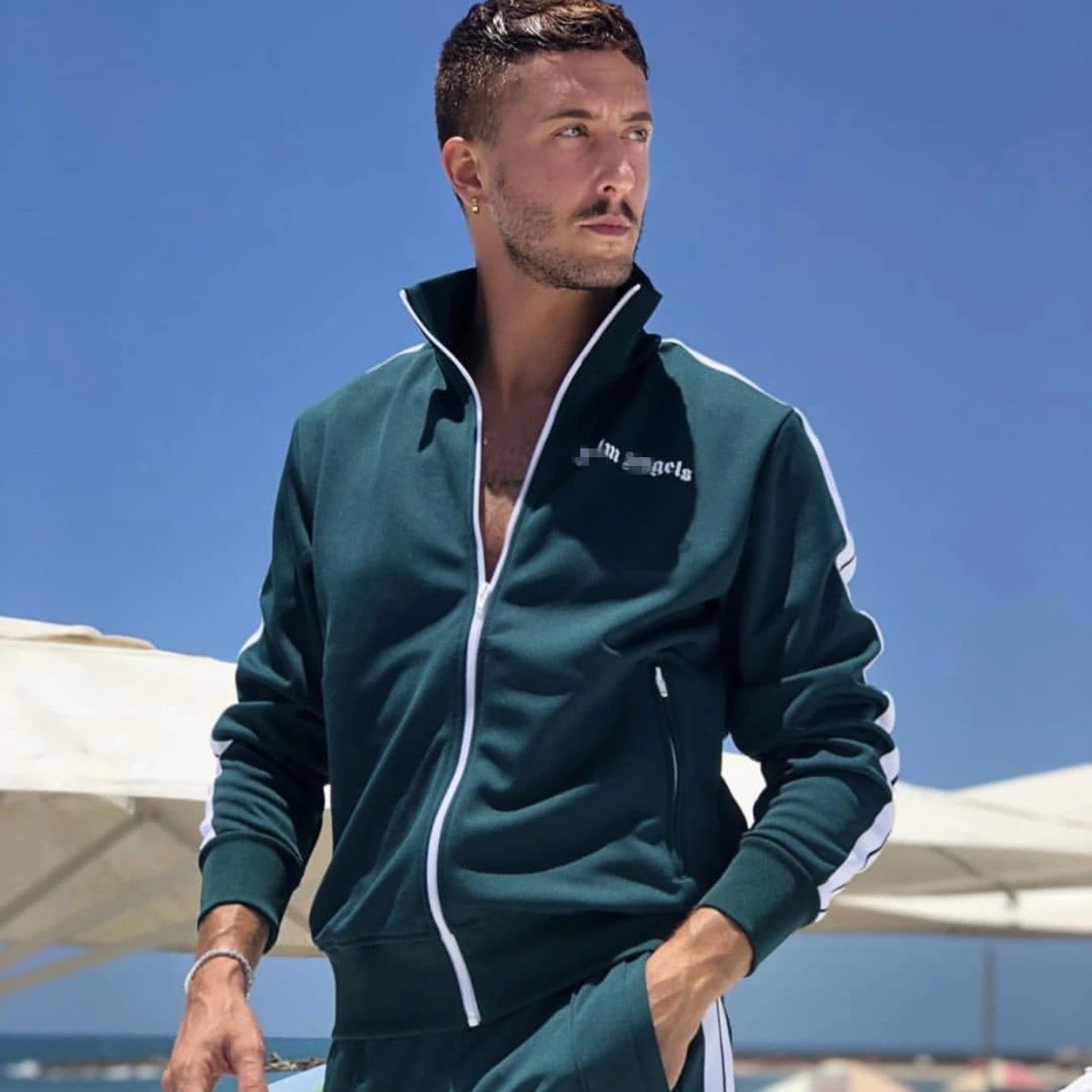 Track Jacket Unisex Sporty Style Onyx - Gallery Image 12 - Detailed View